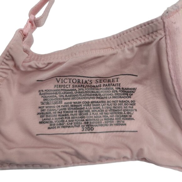 Victoria's Secret Perfect Shape Underwire Bra Pink 32DD Padded Lined Adj Strap - Picture 6 of 6